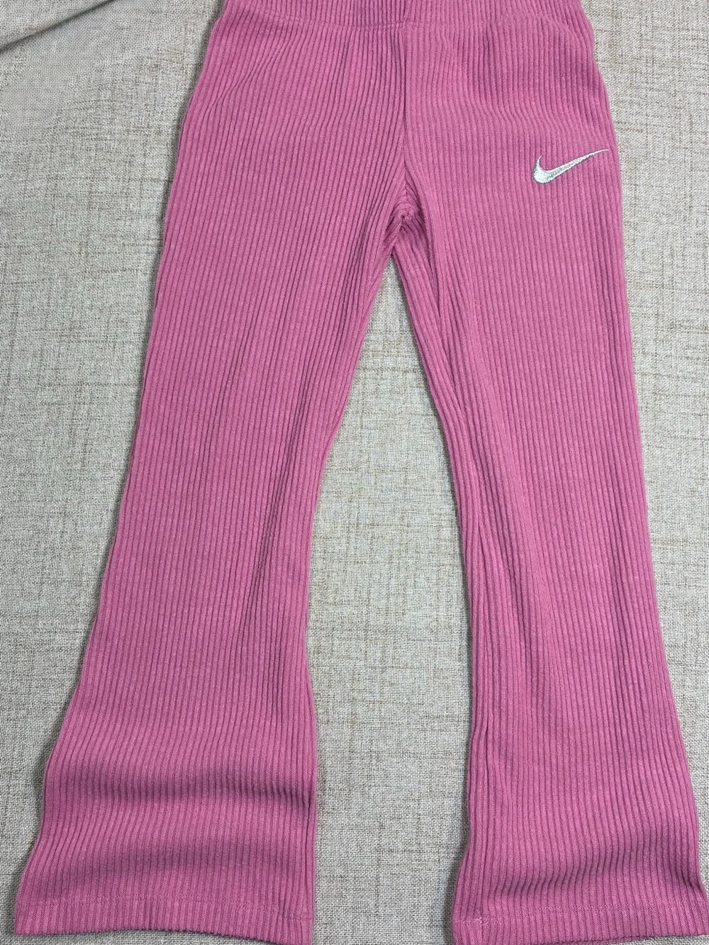 Nike Ribbed Pink Hoodie Sweatshirt for Women - Picture 6 of 8